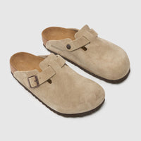 Taupe Suede Soft Footbed Clogs