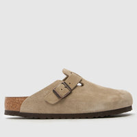Taupe Suede Soft Footbed Clogs