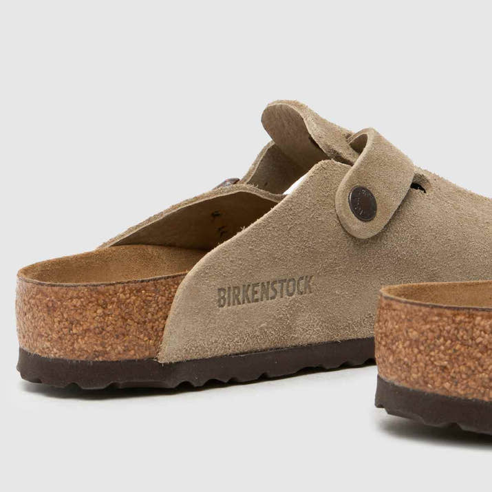 Taupe Suede Soft Footbed Clogs